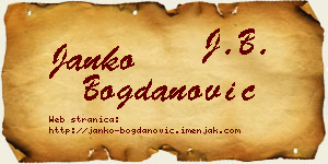 Janko Bogdanović vizit kartica